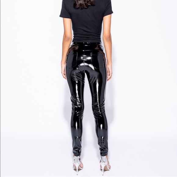*New* High Rise Wet Look Pants - Picture 6 of 7